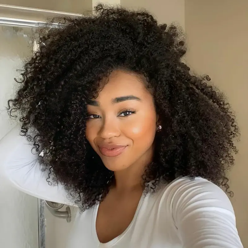 ISEE HAIR Afro Curly Half Wigs Natural Density Invisible Hairline Seamless Flip-Over Beginner-Friendly Vacation Hair #summerwins