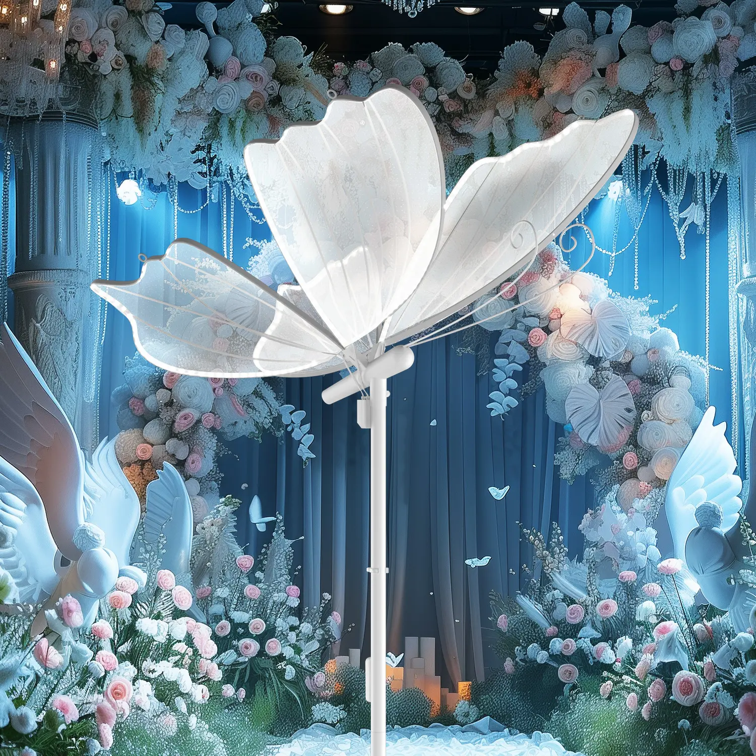TACAHE Butterfly Floor Lamp - Creative LED Lighting, Whimsical Home Decor, 20W Power, Dimmable 3 Color Temp, Inline Cord Switch, 27" Wings Decor, 70" Height, 1 Pack - Weddings Use