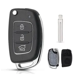 Flip Key Shell Replacement, Key Fob Shell, Compatible with Hyundai Santa Fe, Sonata, Ix25, Ix35, Ix45, Tucson, Accent, Verna, Solaris, Elantra