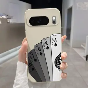 Luck Chance Fun Pattern Rounded Edge Phone Case for Google Pixel 10 9 8 7 Pro A XL Shockproof Full Camera Protection Durable Slim Liquid Silicone Cover Smartphone Casing