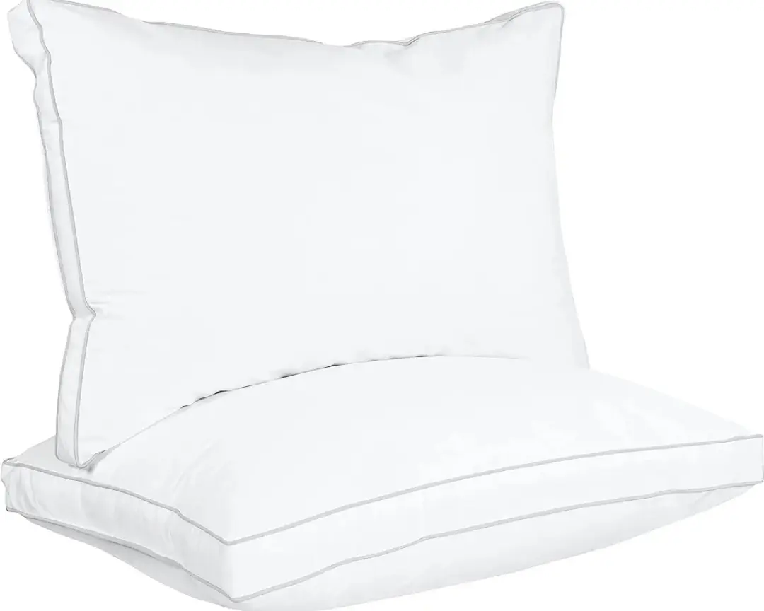 100% Cotton Pillow Set - 2 Piece for a Cozy Night's Sleep, Soft and Breathable Fabric