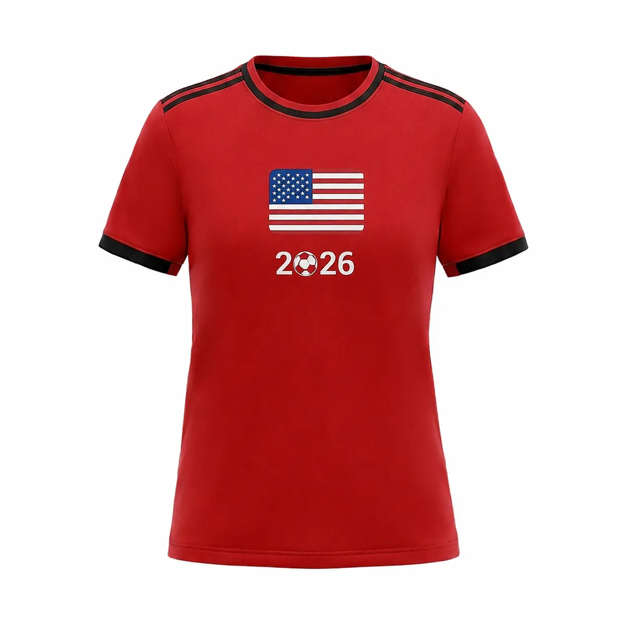 ETCYY USA Flag T-Shirt, Women's Retro Red Ringer Tee, Team USA Soccer Fan Apparel, Game Day Casual Summer Athletic Top, Team USA Supporter Shirt - Red Ringer Tee with US Flag Print - Breathable Athletic Fan Gear for Men & Women.#DealsForYouDays