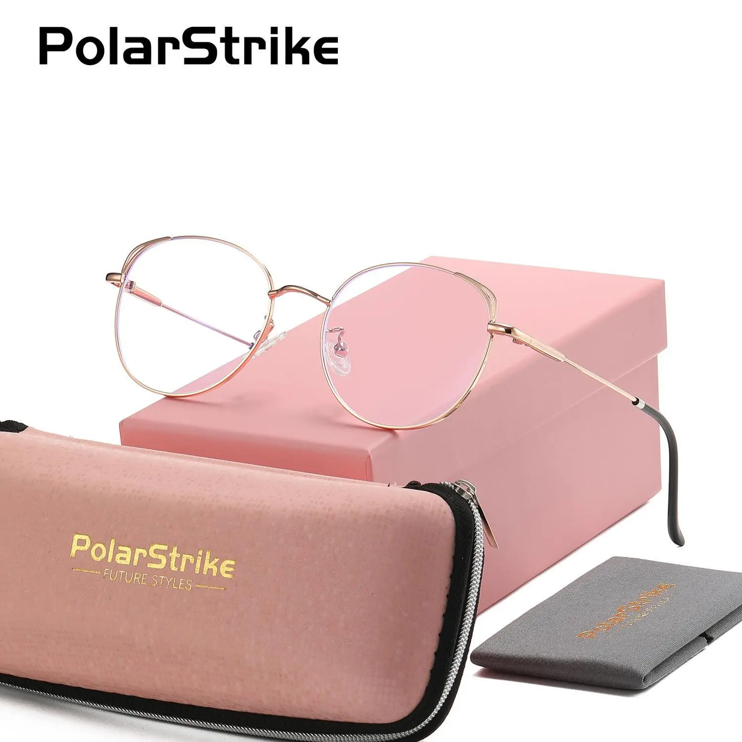 PolarStrike Unisex Casual Full Frame Plano Glasses Beach Volleyball Square Frame Anti-Blue Light Plano Glasses