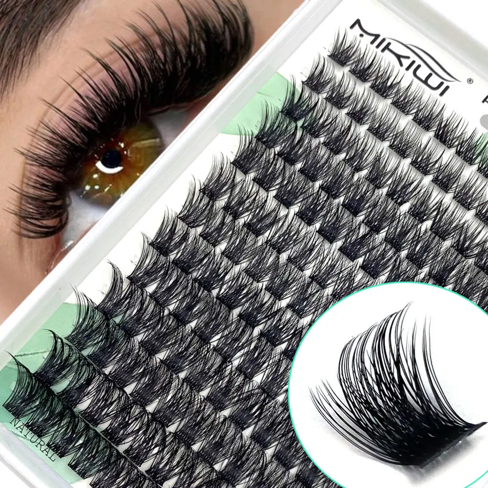 Mikiwi T50 Faux Mink Eyelashes Cluster Lashes 0.07D 10-18mm Mix Natural Eyelashes Extension Volume Individual Eyelash Cluster Makeup Tools Lash Clusters Soft False Eyelashes DIY at Home
