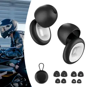 Silicone Motorcycle Ear Plugs with 8 Ear Tips - 35dB Noise Reduction earplugs for Sleeping, Concerts, Work & Travel - Reusable with Carrying Case - Comfortable & Hypoallergenic zenzear