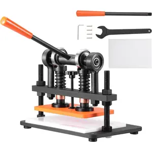 Father's Day Gift VEVOR Leather Cutting Machine, 10.2 x 5.9 in Embossing Plate Manual Die Cutter, 0.47 in Pressure Stroke Leather Embossing Machine, Dual Guide Shafts Die Cut Machine for Various of Materials