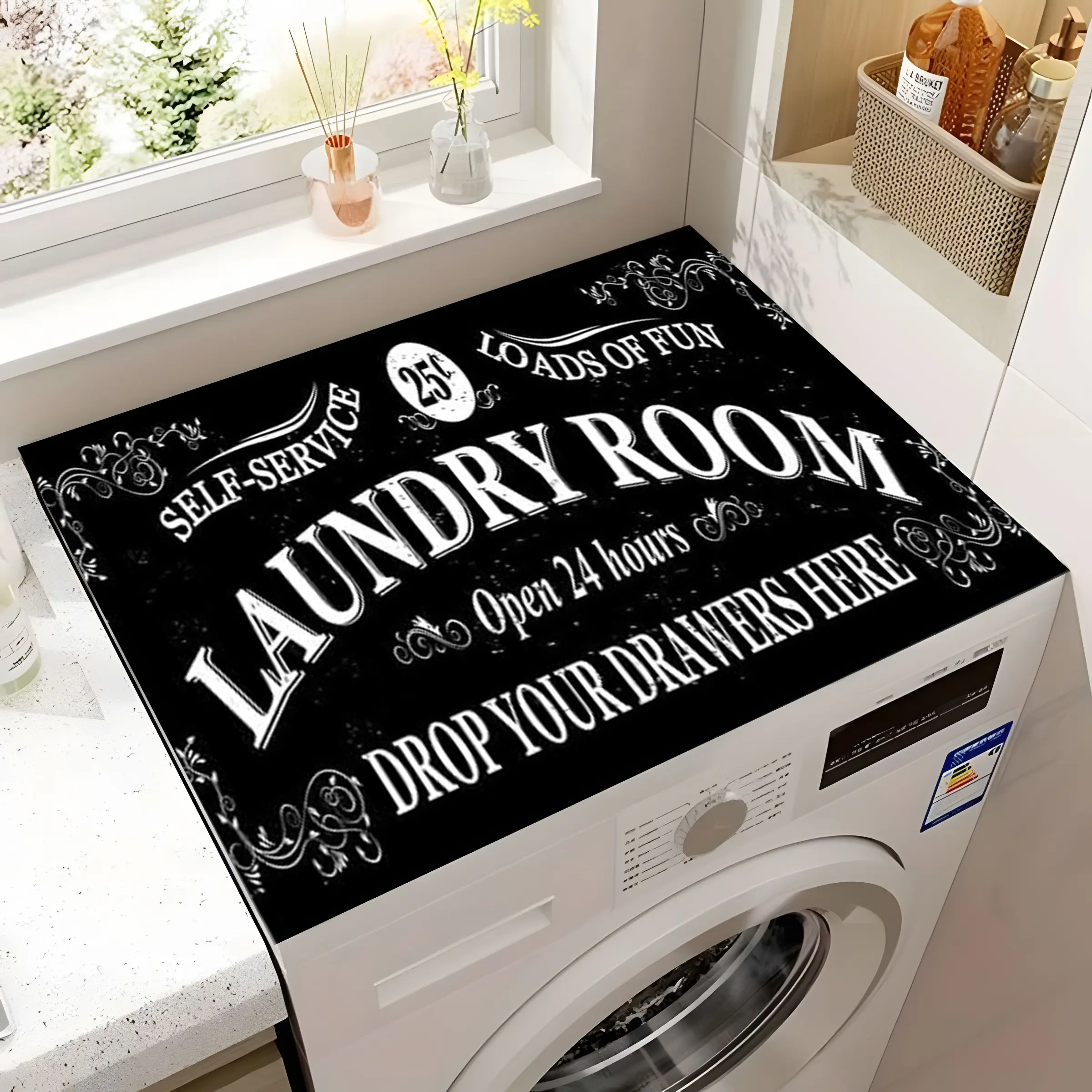 Absorbent Laundry Room Appliance Dust Pad, Fast-Drying Countertop Mat for Washer, Dryer, Fridge and Microwave Lids, Household Dustproof Cover, Dustproof Design Covers