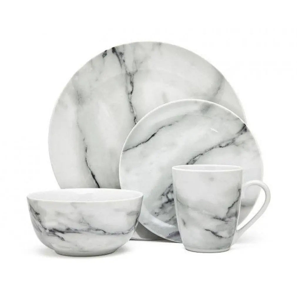 Carrera 16 Piece Marble Dinnerware Set