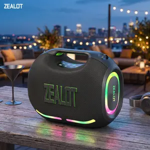 ZEALOT   Bluetooth Speaker with Dual Pairing Waterproof  Battery High-Quality Sound for Outdoor Home Use Compact Design