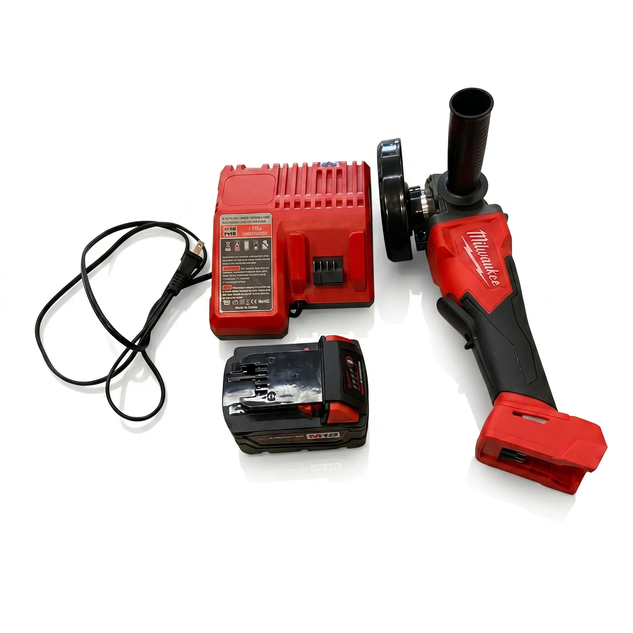 Milwaukee M18 Brushless Cordless Angle Grinder 125mm For Metal Cutting Grinding Rust Removal Construction Works Lightweight Body Kickback Prevention Adjustable Guard And Stable Running Structure