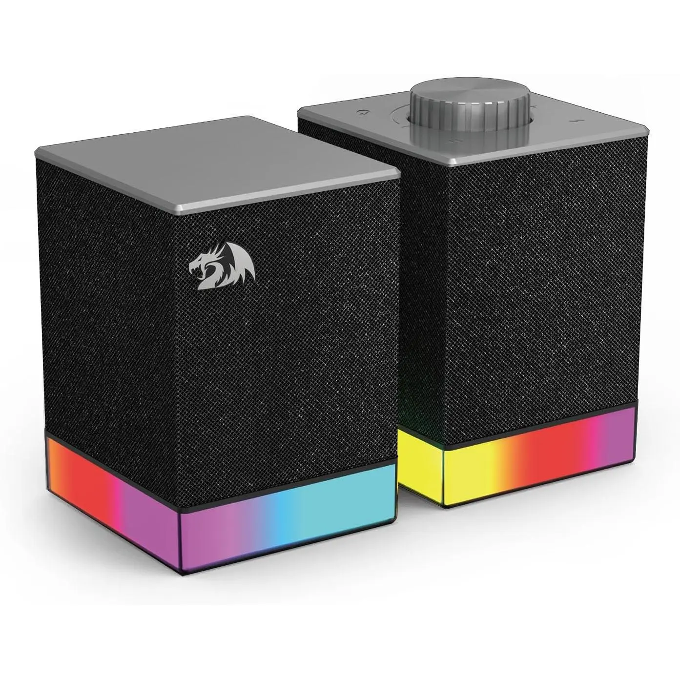 Redragon GS517 RGB Bluetooth Speakers - 2.0 Stereo Sound System, BT & USB Dual Connectivity, 8 RGB Lighting Effects, Touch Controls & Volume Knob, for Gaming Consoles, Multimedia