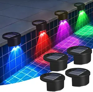 Poolside Solar Light for Inground Pool, 4 Pack Above Ground Pool Lights Wireless, Waterproof Pool Accessories Solar Power LED Lights for Swimming Pools Decoration