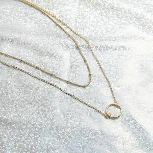 1 set Layered Heart Necklace Pendant Handmade 18k Gold Plated Dainty Gold Choker Arrow Bar Layering Long Necklace for Women, Prefect gift for Birthday/ Christmas/ New Year's Eve/ Anniversary/ Mother's day