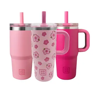 YAYA Pink Bundle – My First Tumbler for Toddlers, Portable Stainless Steel Tumbler with Silicone Straw, Leak-Proof Lid, Insulated for Cold Drinks