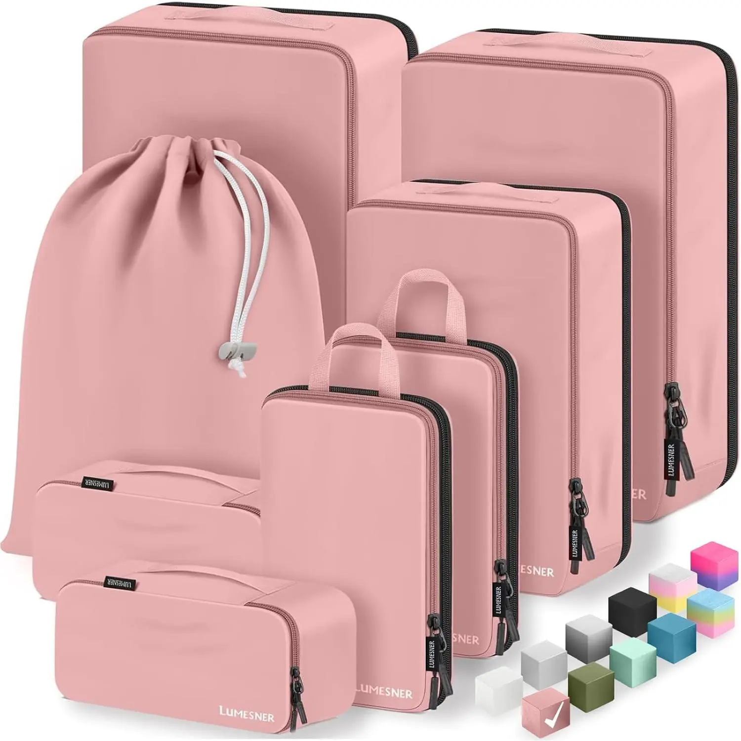 【perfect valentine  santi backpack】 8 Set Compression Packing Cubes for Travel, Waterproof Luggage Organizers, Suitcase Organizer Set for Carry-On & Checked Baggage, Travel Accessories for Men & Women