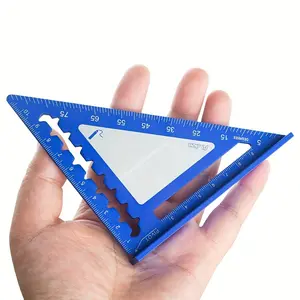 4-Inch Aluminum Alloy Triangle Ruler with Writing Surface - Durable, Multi-Purpose for Measurement & Drawing, 45/90 Angle Tool