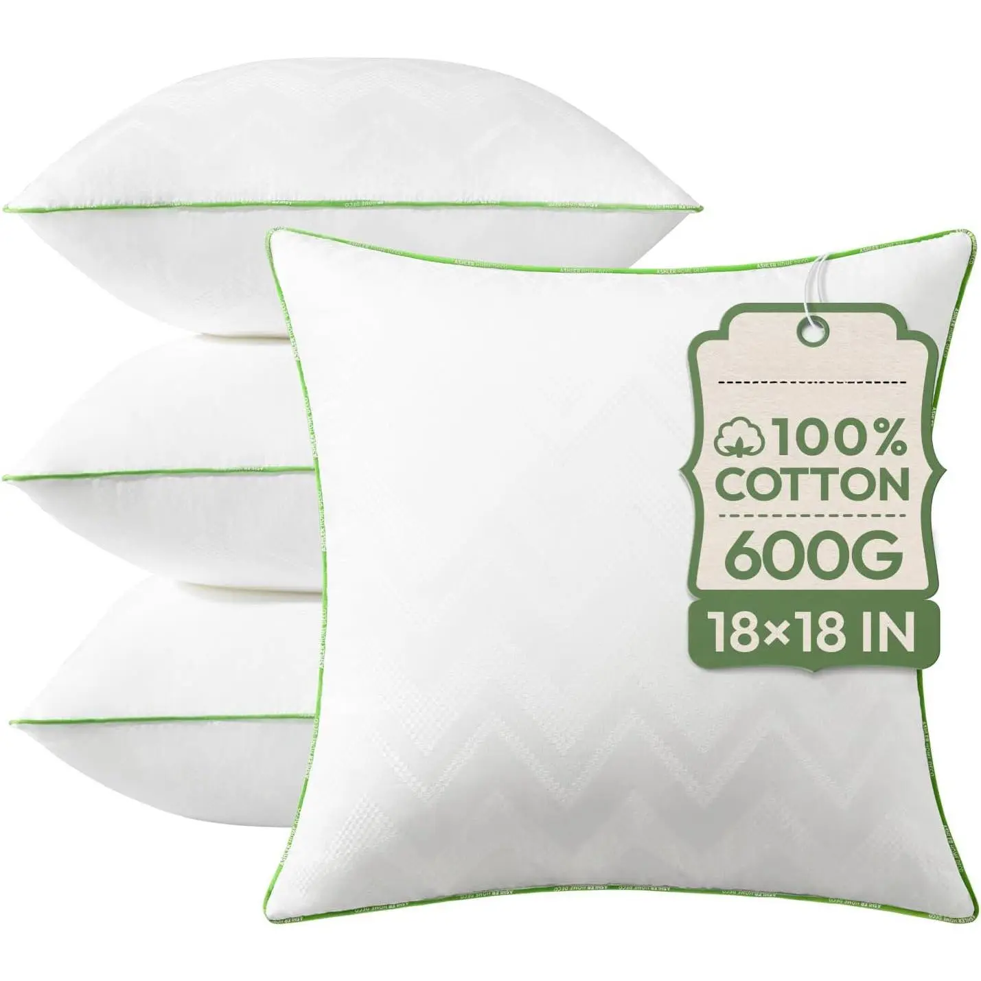 18x18 Pillows Insert (Set of 4) - Throw Pillow Inserts with   Cover - 18 Inch Square Interior Sofa Stuffer Pillow Inserts -rative White Couch Pillow