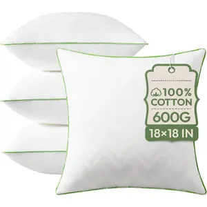 18x18 Pillows Insert (Set of 4) - Throw Pillow Inserts with   Cover - 18 Inch Square Interior Sofa Stuffer Pillow Inserts -rative White Couch Pillow