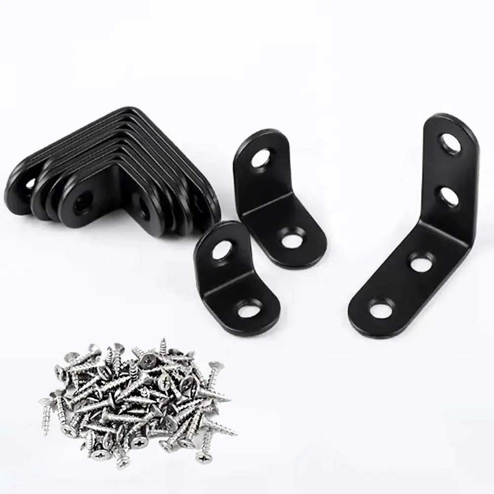 L-shaped Right Angle Stainless Steel Bracket, Stainless Steel Bracket Support Accessories, Connection Angle Connector Bracket, Fasteners Suitable for Cabinet Wood Furniture, Corner Bracket, Metal Brackets