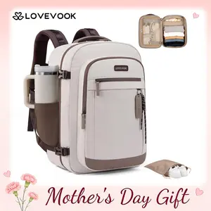 【Mother's Day Gift】LOVEVOOK 40L Travel Backpack for Women, Airline Approved Carry On Luggage, TSA Personal Item Bag fits 15.6 Inch Laptop, Waterproof Weekender Overnight Suitcase for Work Tiktokshopstockup outdoorfun