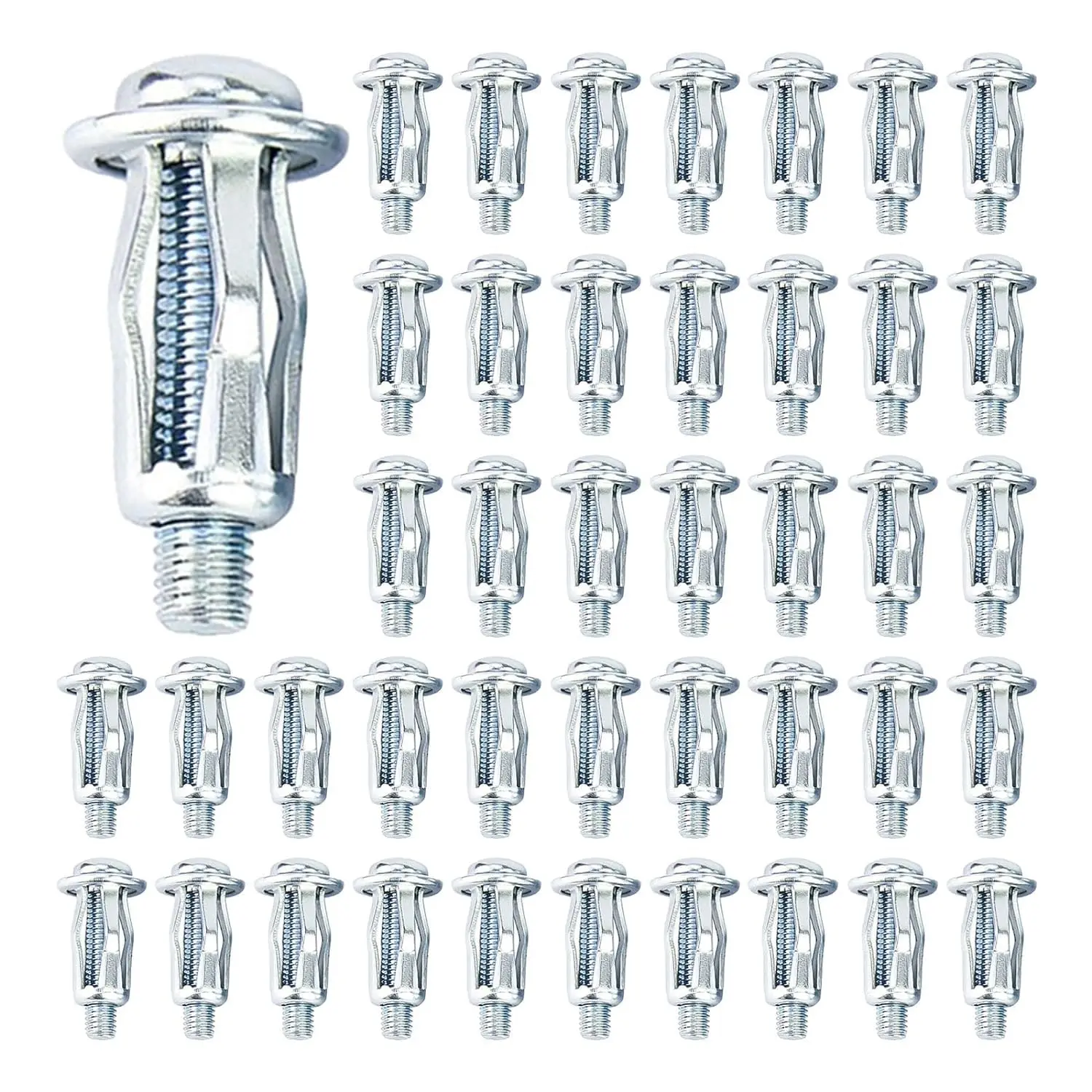 Metal Fasteners 60pcs Jack Nuts Petal Nuts,M4,M5,M6 Expansion Screw Petal Nut,Thins Fixings Dowels with Screws for Tin, Billboard, Cardboard, Aluminium Alloy