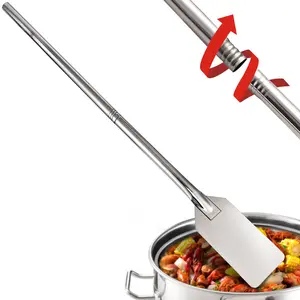 ARC  36"/48" Stainless Steel Boil Spoon Mixing Ladle Paddle  – Threaded Removable Handle, Long Handle Spoon for Large Batch Cooking, Crawfish Boil, Brewing Beer