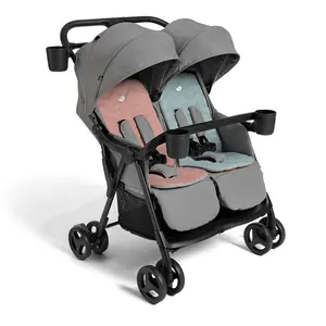 Side-by-Side Double Stroller – Lightweight, Compact, and Comfortable Side-by-Side Stroller for Twins or Siblings