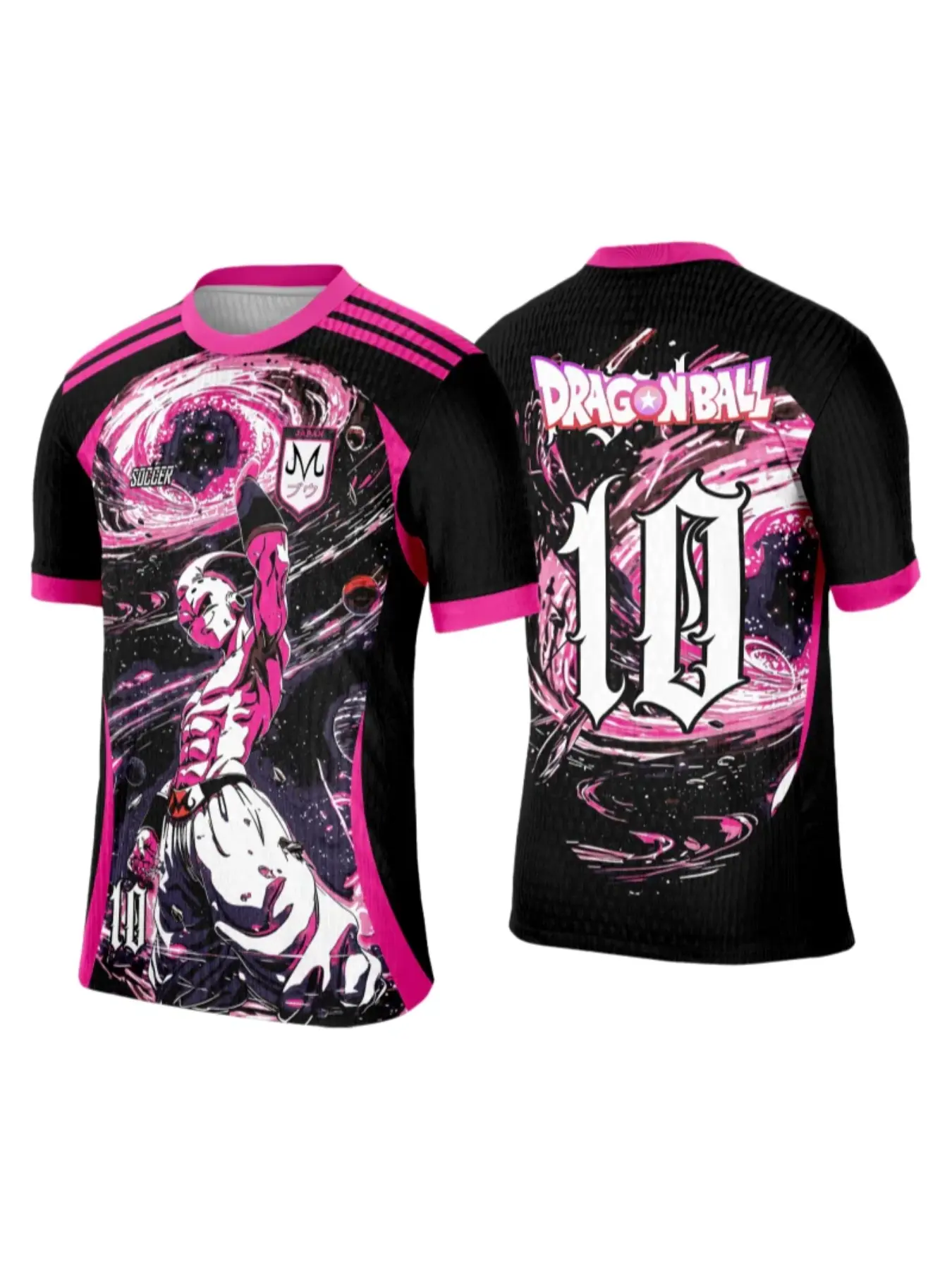 Bandai Majin Buu Dragon Ball No.10 Soccer Jersey Shirt Anime Peripheral Adult Kids 3D Printed Jersey Tee Sports Tops Activewear Summer Quick-dry Comfy Large