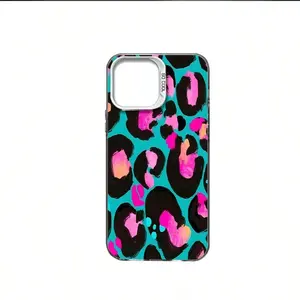 Neon Leopard Print TPU Protective Smartphone Case, Shockproof Drop-Protection Mobile Phone Accessory with Comfortable Handheld Design, Compatible with iPhone 16/15/14 Pro Max/13/12/11/XR/XS Plus, Ideal Gift for Loved Ones, Accessories
