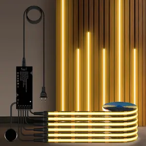 Smart COB LED Light Strip, Touch Dimmable, Suitable for Acoustic Grids, TV Backlight, Wall Panels, Kitchen Decor, 1m, Warm, Us Plug