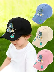 Cartoon Dinosaur Baseball Cap, Boys' Spring & Fall Sun Hat, Unisex Kids Outdoor Play Hat, Animal Hats, Suitable for Ages 2-5
