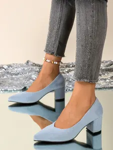 Women's Pointed Toe Design Low Heel Pumps, Elegant Commuter High Heels, Fashionable Chunky Heel Shoes, Multi-Color Classy Stylish Women's Footwear, Elegant Heeled Shoes