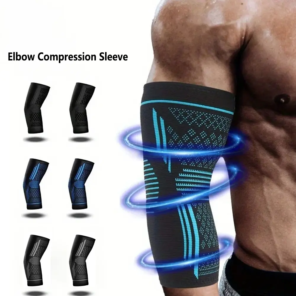 2PCS Elbow Compression Sleeve, High Elastic Elbow Brace for Tennis Elbow for Women & Men, Elbow Sleeve for Tennis, Golfer, Badminton, Weightlifting, Elbow Guard, Sports Sleeve, Sports Protective Gear, Compression Arm Sleeves