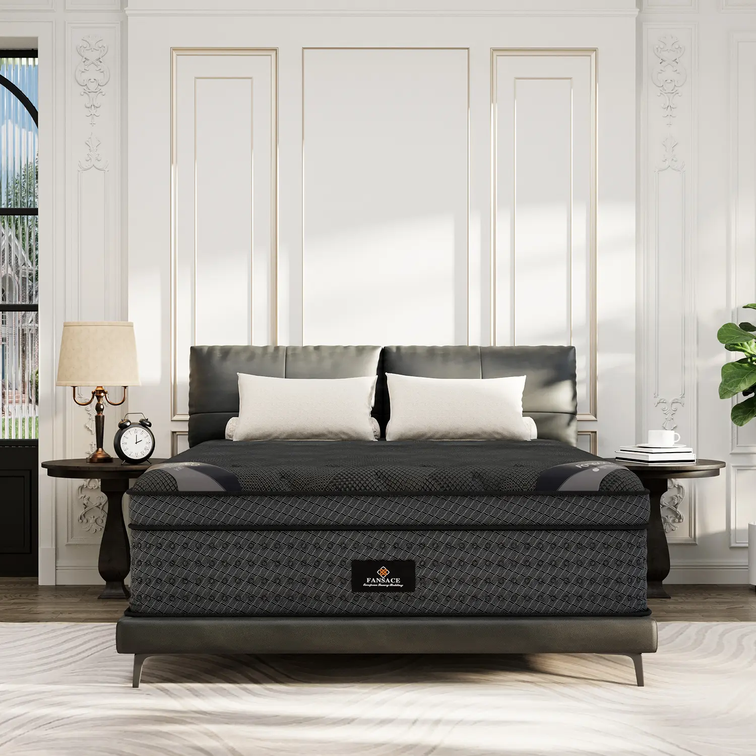 FANSACE 12 inch California King Size Hybrid Mattress, Fiberglass-Free Euro Top Mattress in a Box with Cooling Gel Memory Foam, Independent Pocket Springs, Medium Firm Feel, Strong Edge Support, Breathable Comfort