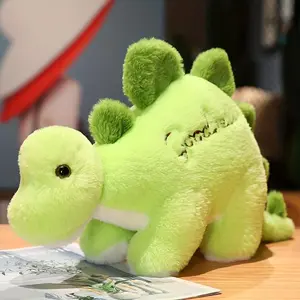 4 Types Dinosaur Plush Toys Suitable for Ages - Tyrannosaurus Rex, Triceratops, Stegosaurus & Longneck Stuffed Animal Dolls, Soft Gifts for Birthday Party, Bedtime & -Themed Decor (Ideal for Learning)