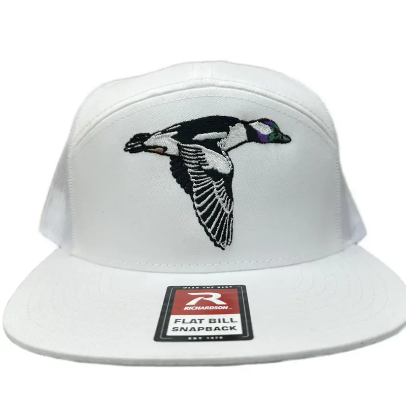 Richardson Shop 309 Adjustable Embroidered Flat-Bill Snapback Hat with Bufflehead Duck Logo, Distinctive Touch for Everyday Wear
