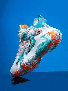 Men's Patchwork Pattern Lace-up Sneakers, Round Toe High Top Non-slip Sporty Running Shoes, Casual Comfortable Breathable Sports Shoes, Male All-match Walking Shoes for Daily Wear, Fashionable Running Shoes, Outdoor Sneakers, Running Athletic Shoes