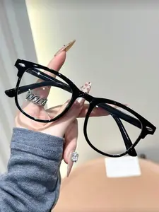 Lightweight Cute Simple Casual Transparent Lenses Glasses, Trendy Casual Glasses, Daily Wear, Reading, All Seasons, Boho Style, Plain Pattern, Clear Eyeglasses