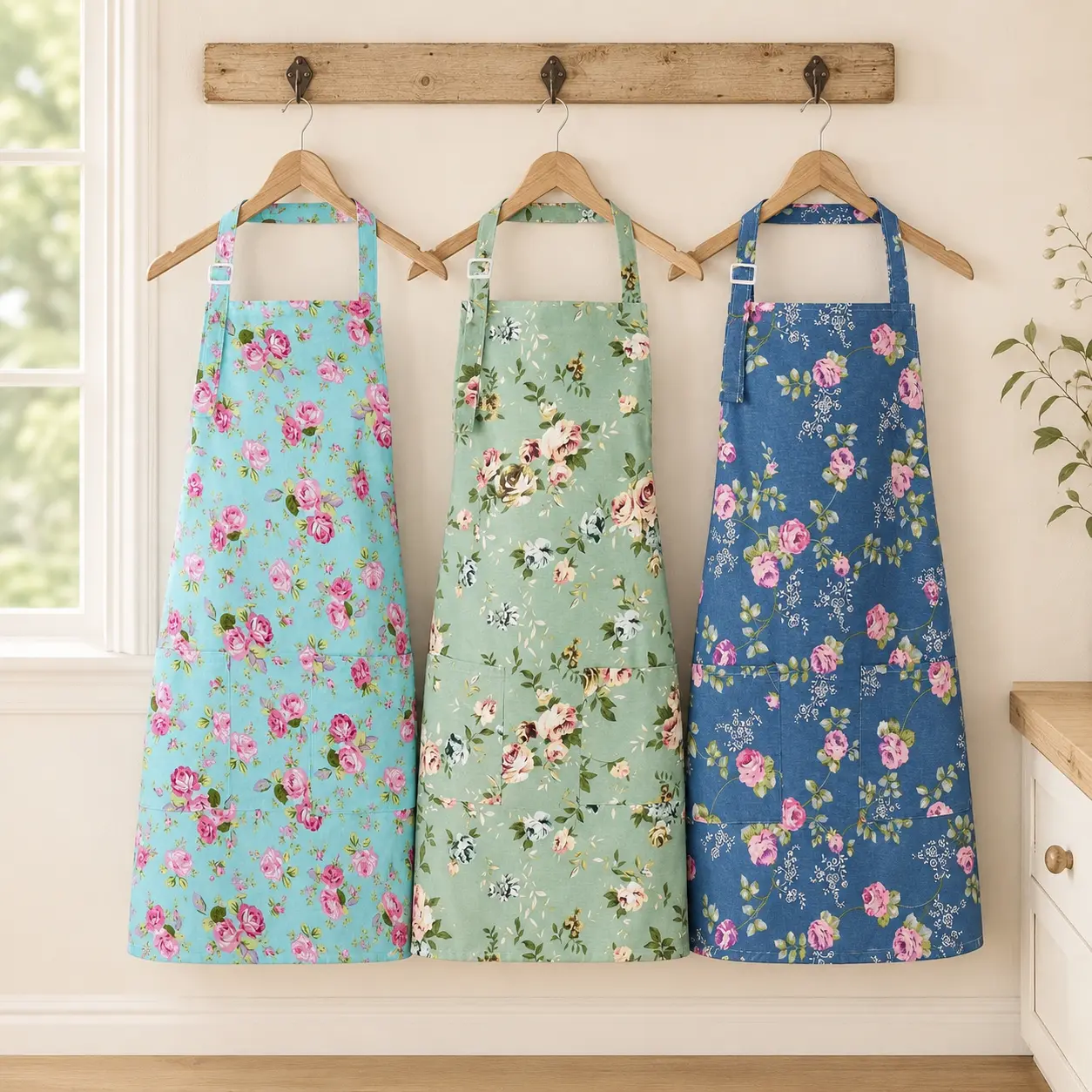 Cooking Aprons for Women, Cute Kitchen Floral Apron for Baking, Women Gifts for Birthday Cooking Aprons for Women, Cute Kitchen Floral Apron for Baking, Women Gifts for Birthday