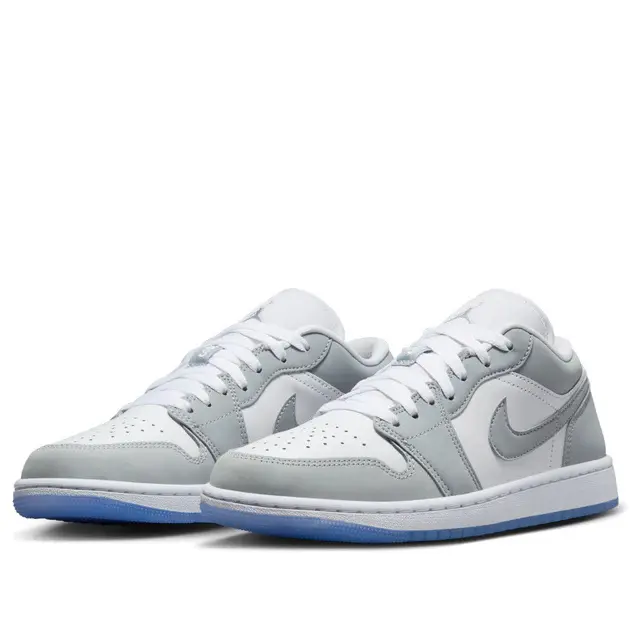 Women's Air Jordan 1 Low Sports Sneaker - White/Wolf Grey, Style Code DC0774-105