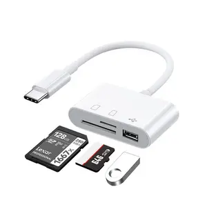 Universal 3‑in‑1 OTG Adapter| Lightning + Type‑C + USB| Read SD/TF Cards, Connect U Disk & Keyboard| For iPhone, iPad, Samsung, Huawei#OTGAdapter#CardReader#iPhoneAccessories#AndroidAccessories#TypeCAdapter#SDCardReader#PhoneAccessories#DataTran
