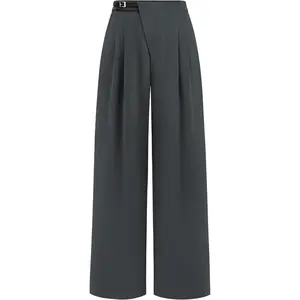 Women’s Wide-Leg Dressy High-Waisted Business Casual Work Office Suit Palazzo Trousers
