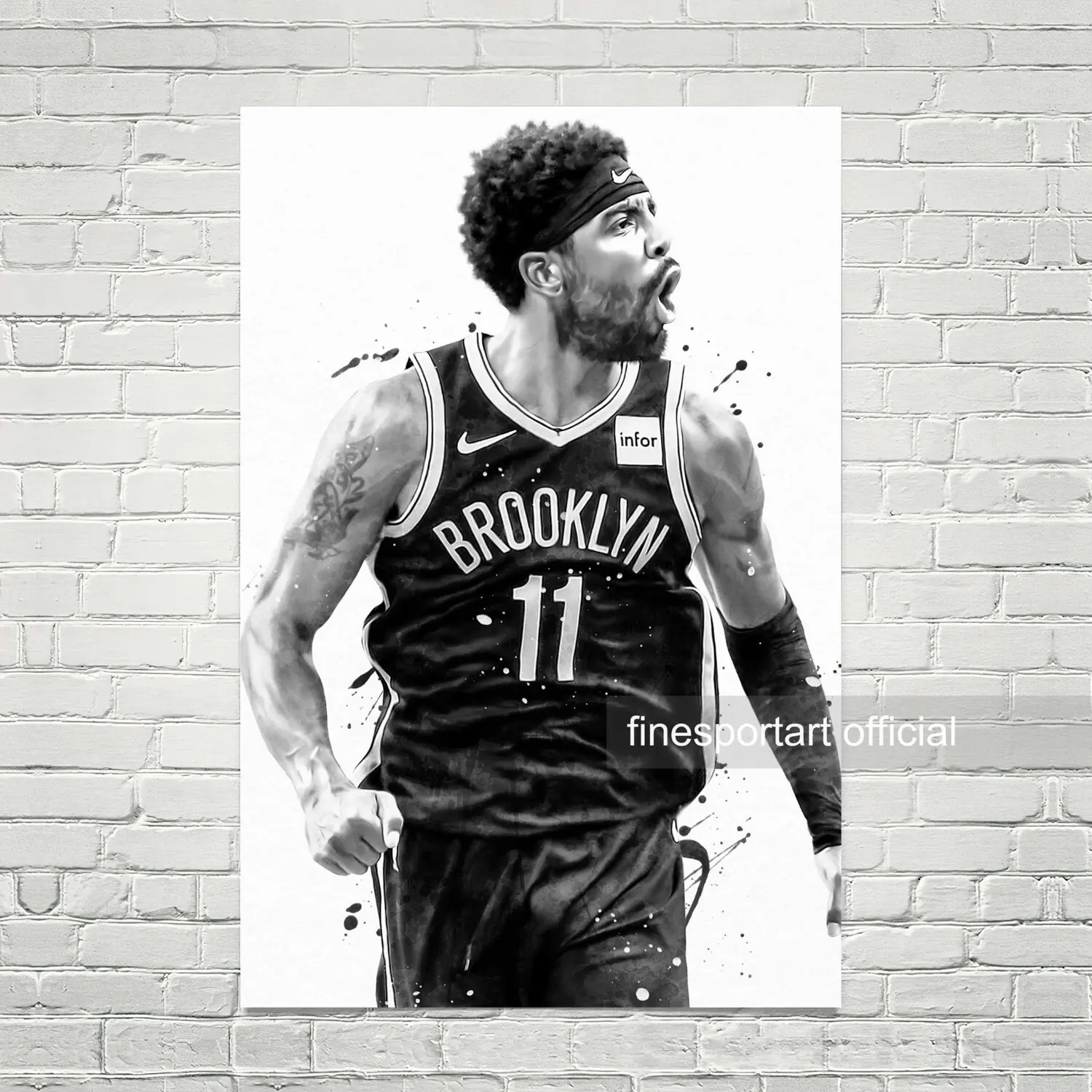 Kyrie Irving Brooklyn Poster, Canvas,  print, Sports wall art, Kids room decor, Man Cave, Gift