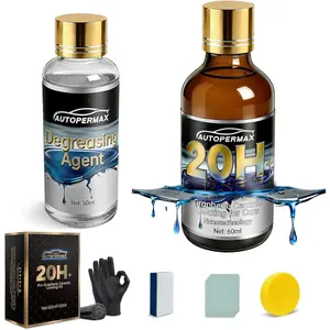 Ceramic Coating for Cars(60ml) 20H Nano Ceramic Coating Kit Hydrophobic Scratch & UV Resistant High Gloss Finish Includes 50ml Degreasing Agent