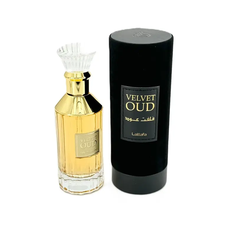 Lattafa Velvet Oud EDP Spray - 3.4oz Contains Alcohol EDP Liquid Perfumes, Unisex Beauty Arabian Captivating Fragrance for Adults, 60 Months Long-Lasting, Smoky Leather-Ambery Woody Fragrance-Citrus Musk with Powder-Infused Note