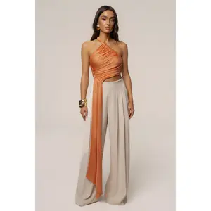 Peach Spotlight Draped Top