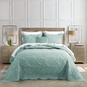 HZ & HY Oversized Bedspread Extra Wide - Paisley Pattern Quilt Set - Gorgeous & Stylish Style Bedding Coverlets, Reversible, Lightweight, 5 Piece bedspread coverlet guest room