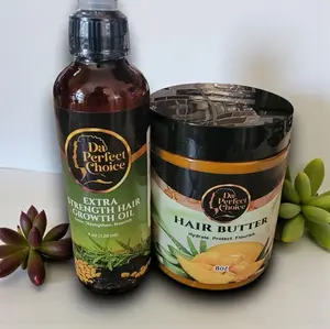 Da Perfect Choice Hair Growth Oil & Hair Butter Bundle - Extra Strength Oil for Growth Nourish & Hair Butter for Hydrate Protect Flourish