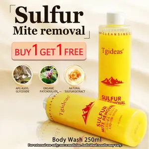 [mothersdaygift] Buy 1-Get 1 Free!Tgideas All-in-One Sulfur Body Wash & Shampoo 250ml - Clear Skin, Gentle Formula, Organic Ingredients, Anti-Acne, Mite Removal, Deep Cleansing for Men & Women Cleanser Scent
