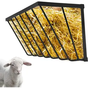 Livestock Hay Feeder Rack Heavy Duty Steel Wall Mounted Hay Rack for Horses, Sheep, Goats-TK